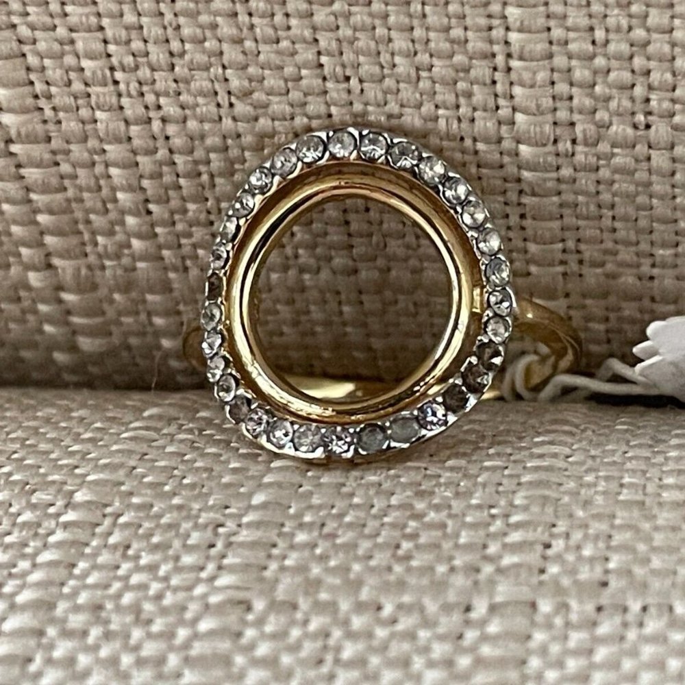 Nordstrom Women Rings Gold Tone Crystal Accent Ring Size 7 Read Desc - Picture 5 of 10